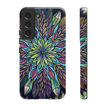 "Krystalhoja" Art Phone Armor - Blue Flame Array Samsung Galaxy S22 / Glossy Phone Case