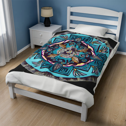 "Hojachakana" Dreamcatcher Blanket - Blue Flame Array All Over Prints