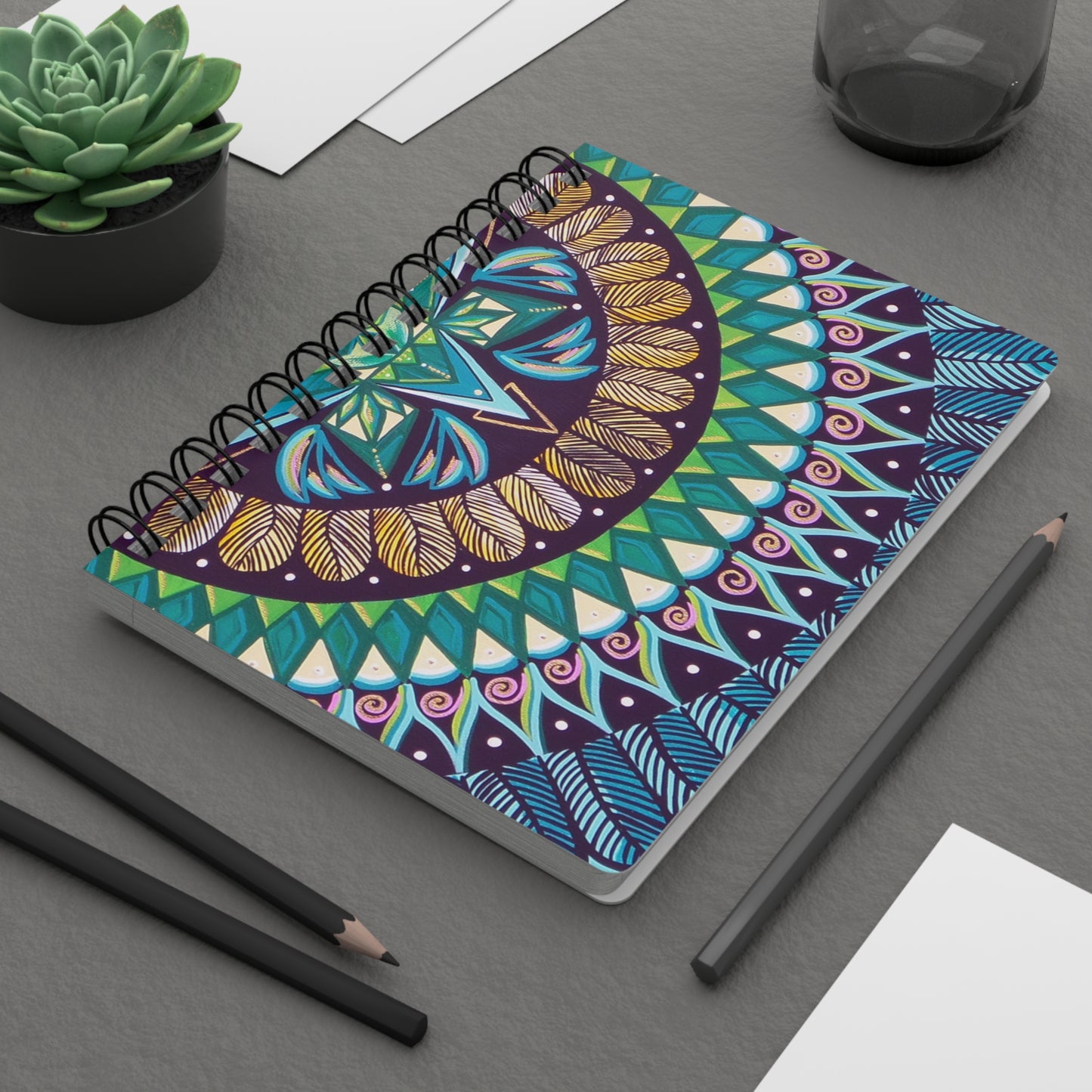 "AquilazurA Kryst'dala" Spiral Bound Journal - Blue Flame Array One Size Paper products