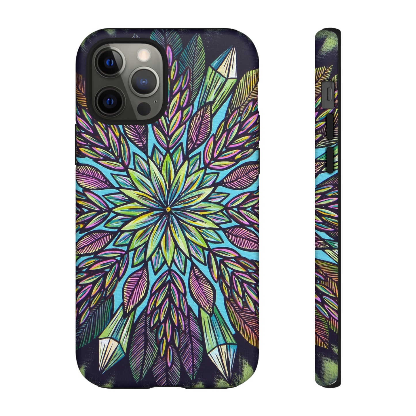 "Krystalhoja" Art Phone Armor - Blue Flame Array iPhone 12 Pro / Matte Phone Case