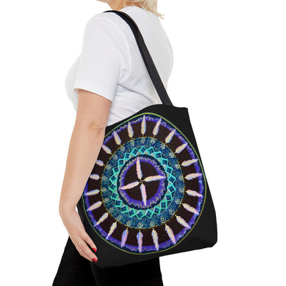 "Cuatro Vientos" Tote Bag (All-Over-Print) - Blue Flame Array Medium Bags