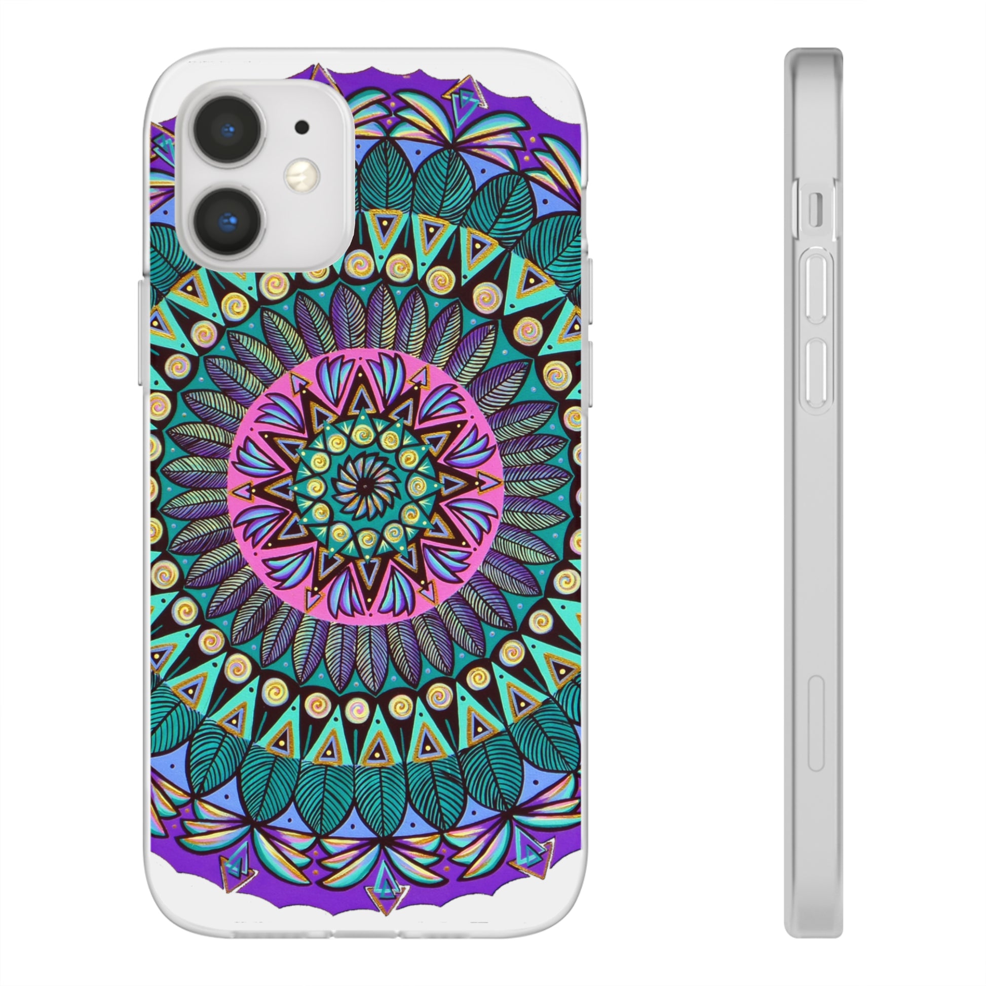 "Mandaladiosa" Art Phone Armor (slim-fit) - Blue Flame Array iPhone 12 Phone Case