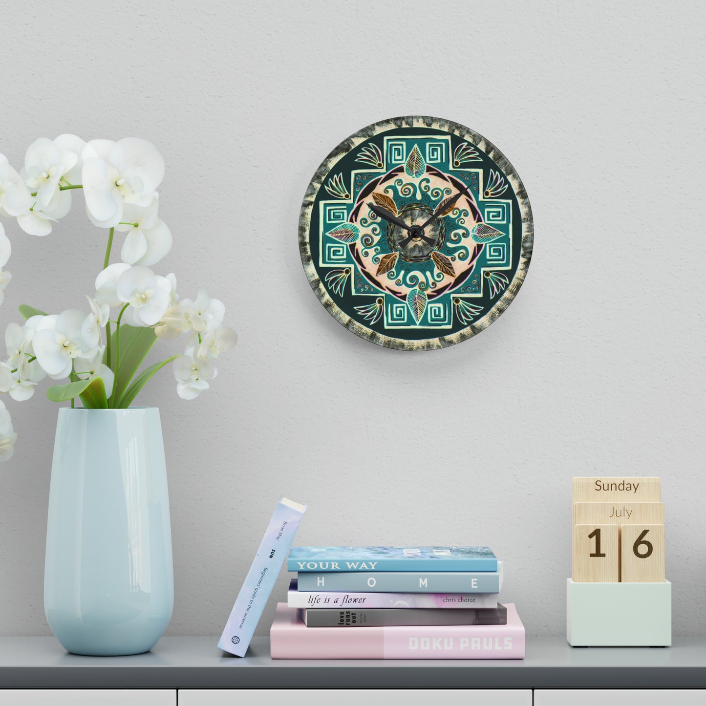 "Hojachakanazura" Cosmic Clock - Blue Flame Array Home Decor