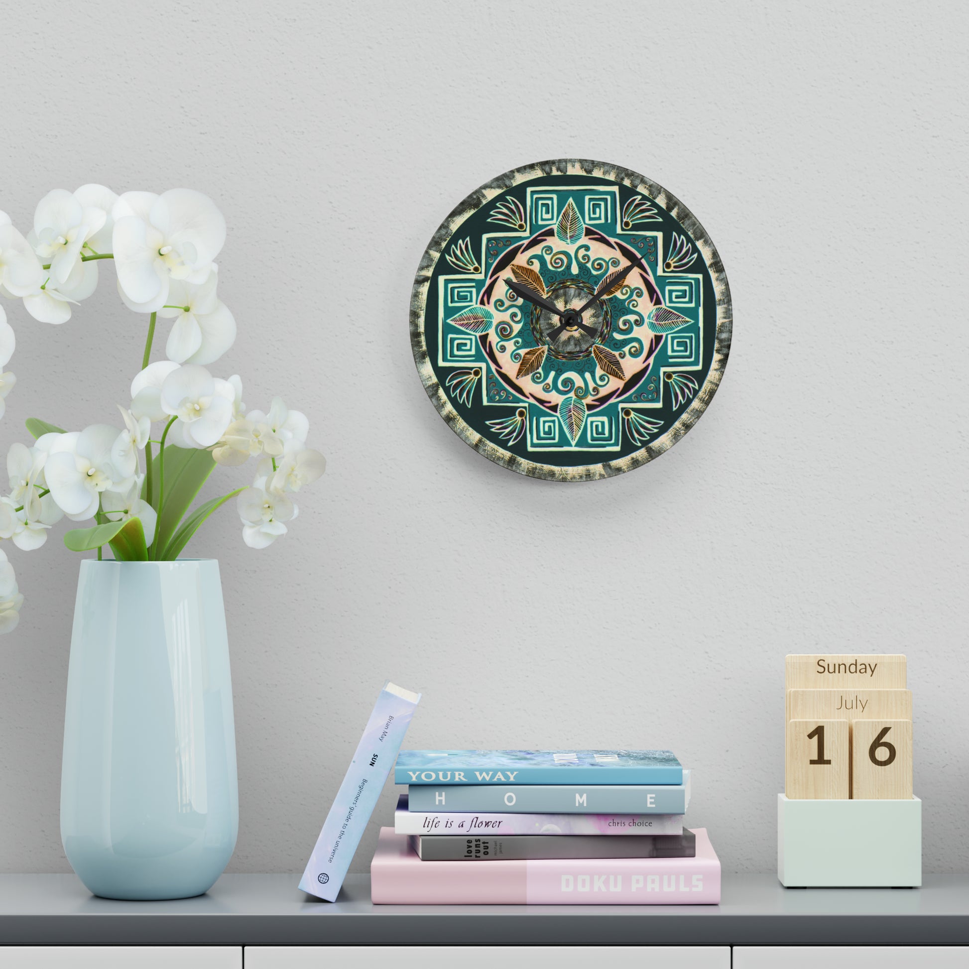 "Hojachakanazura" Cosmic Clock - Blue Flame Array Home Decor