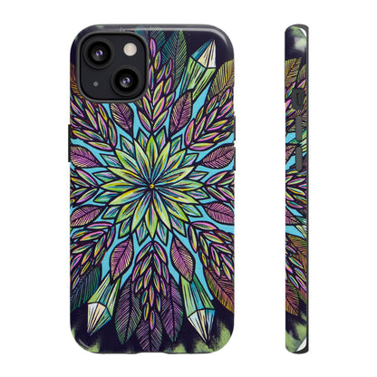 "Krystalhoja" Art Phone Armor - Blue Flame Array iPhone 13 / Glossy Phone Case