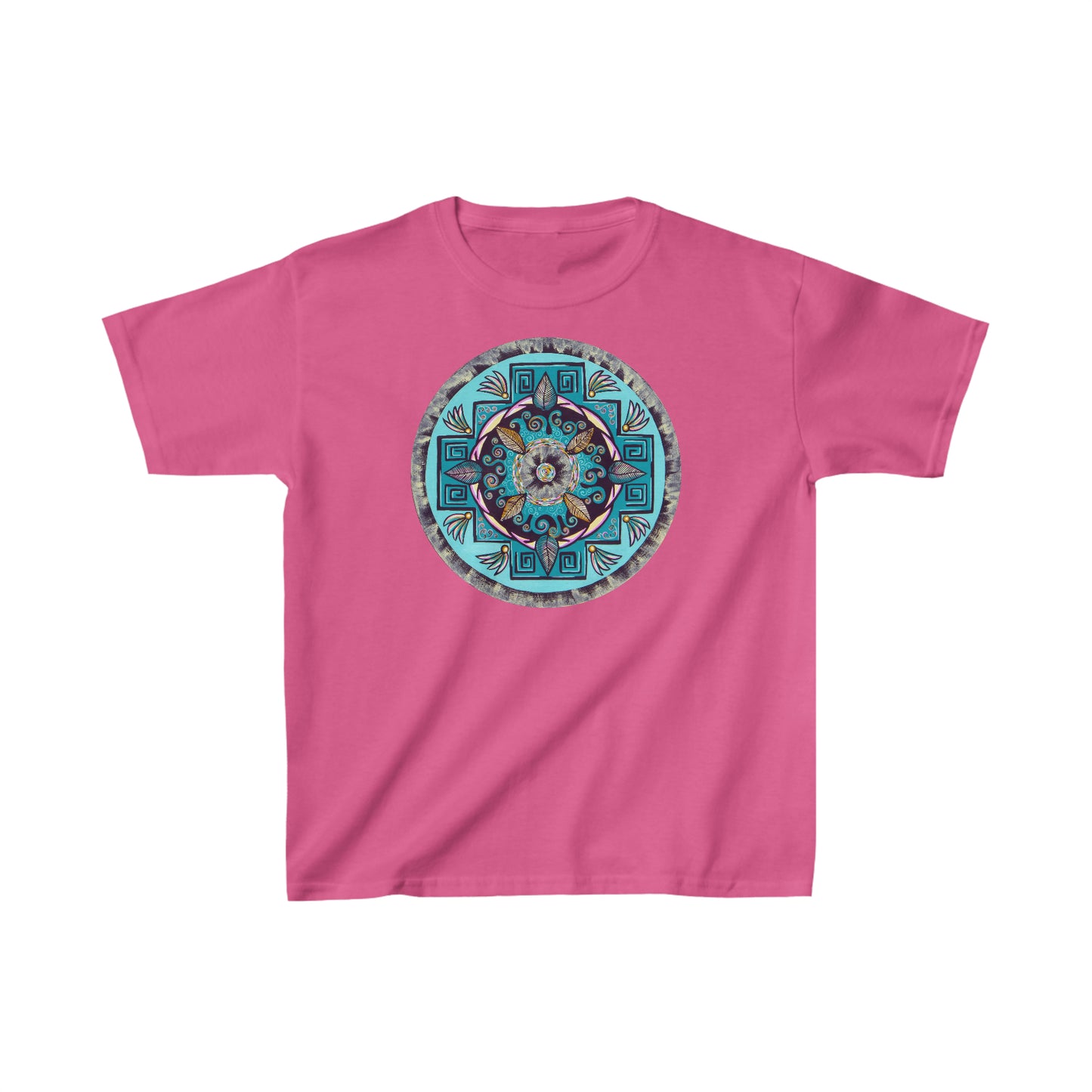 "Hojachakana" Heavy Cotton Tee - Blue Flame Array XS / Heliconia Kids clothes