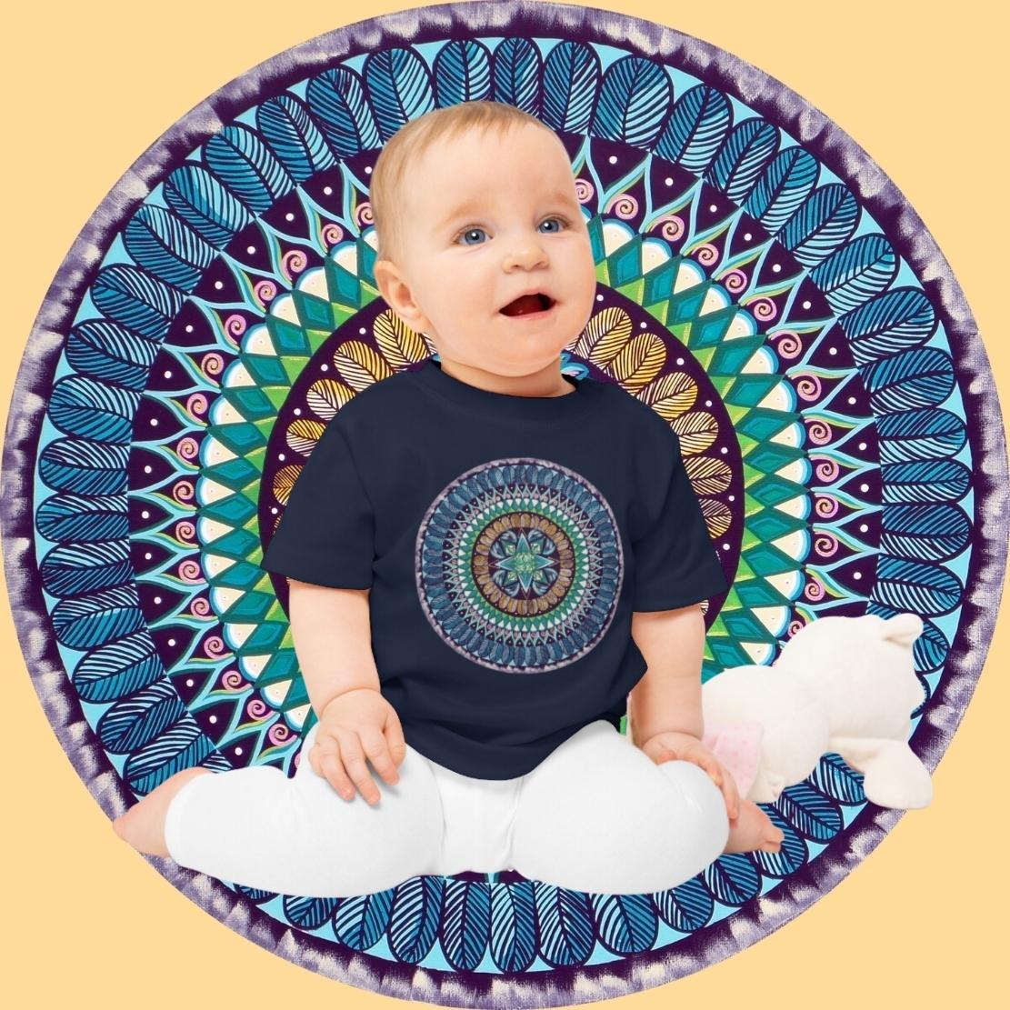 "AquilazurA Kryst'dala" Organic Baby Tee - Blue Flame Array Kids clothes