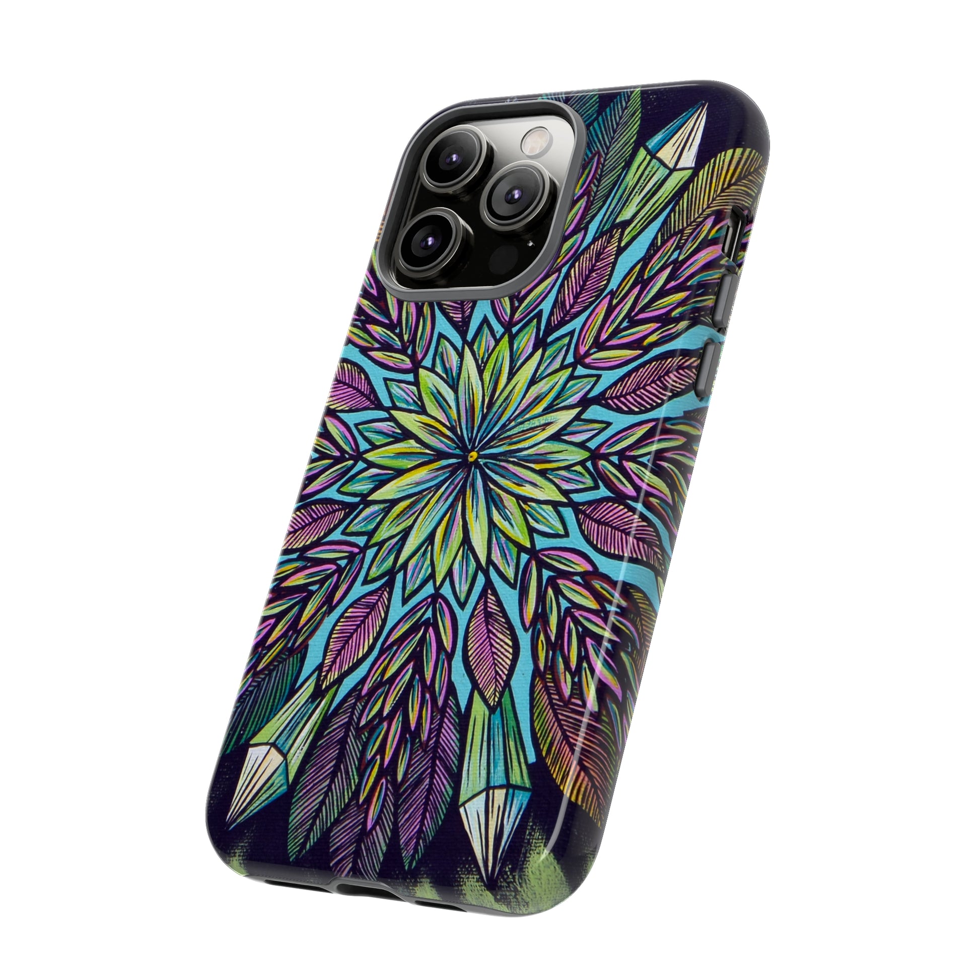 "Krystalhoja" Art Phone Armor - Blue Flame Array Phone Case