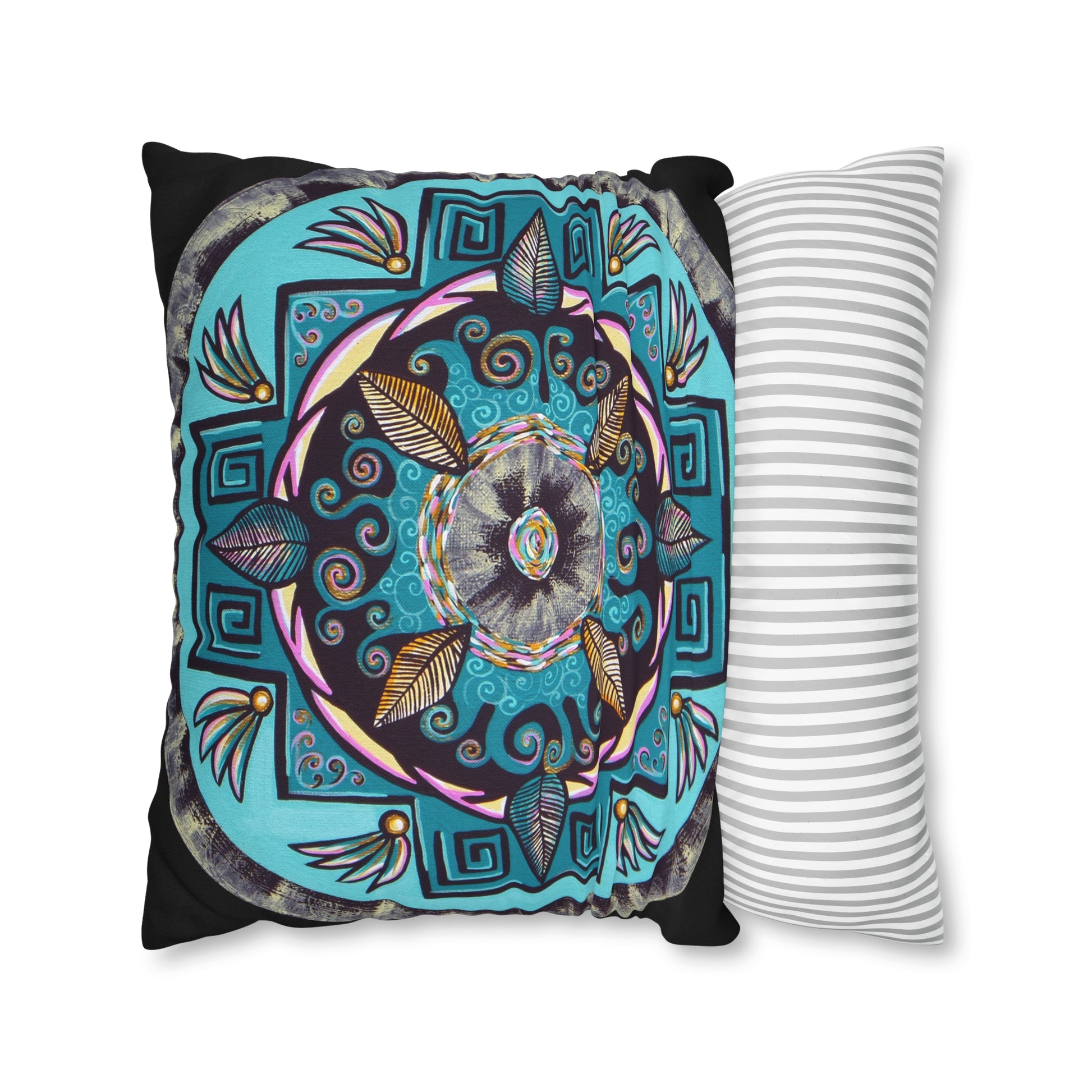 "Hojachakana" Dreamcatcher Pillow Cover - Blue Flame Array Home Decor