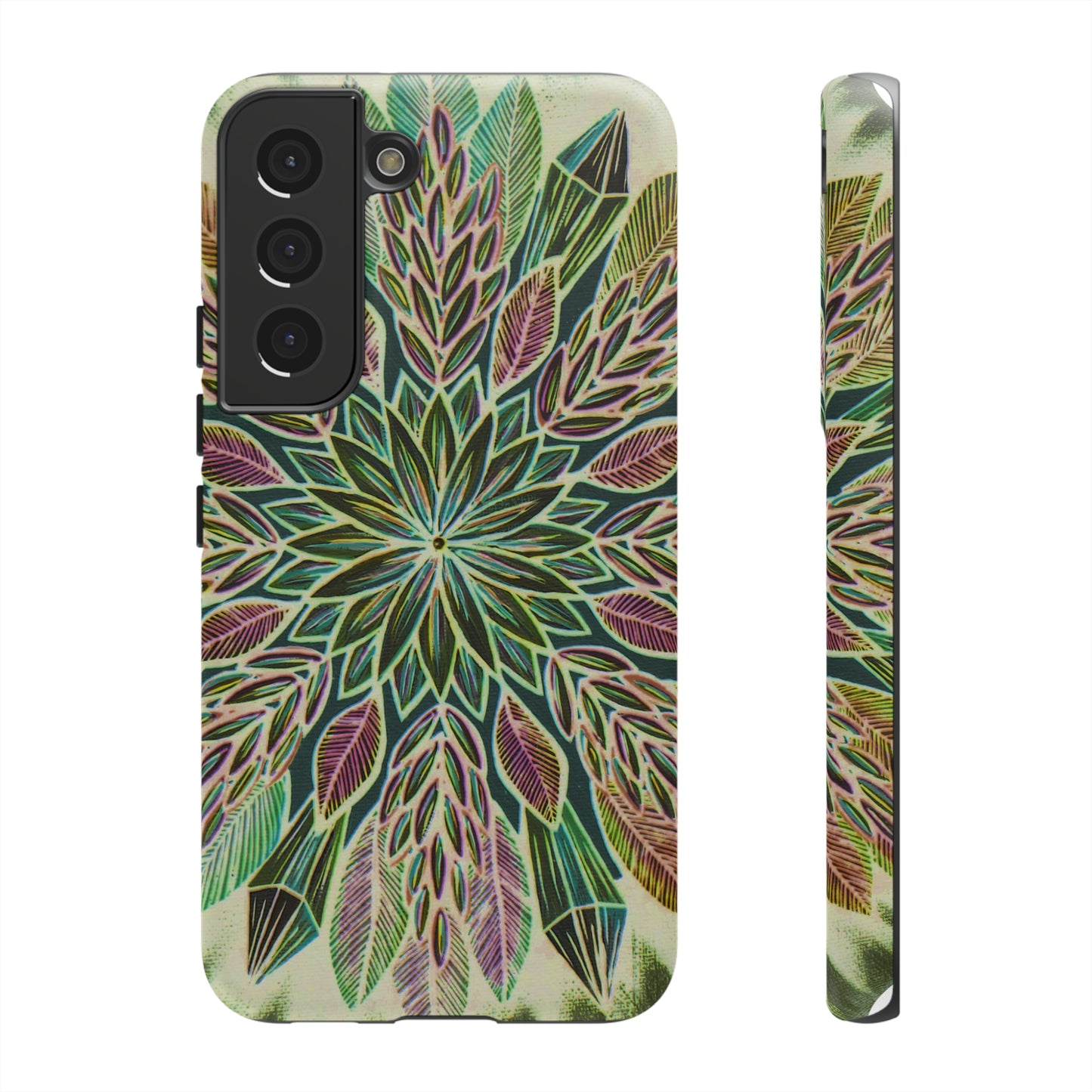 "Krystalhoja Verde" Art Phone Armor - Blue Flame Array Samsung Galaxy S22 / Matte Phone Case