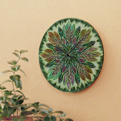 "Krystalhoja Verde" Cosmic Clock - Blue Flame Array Home Decor