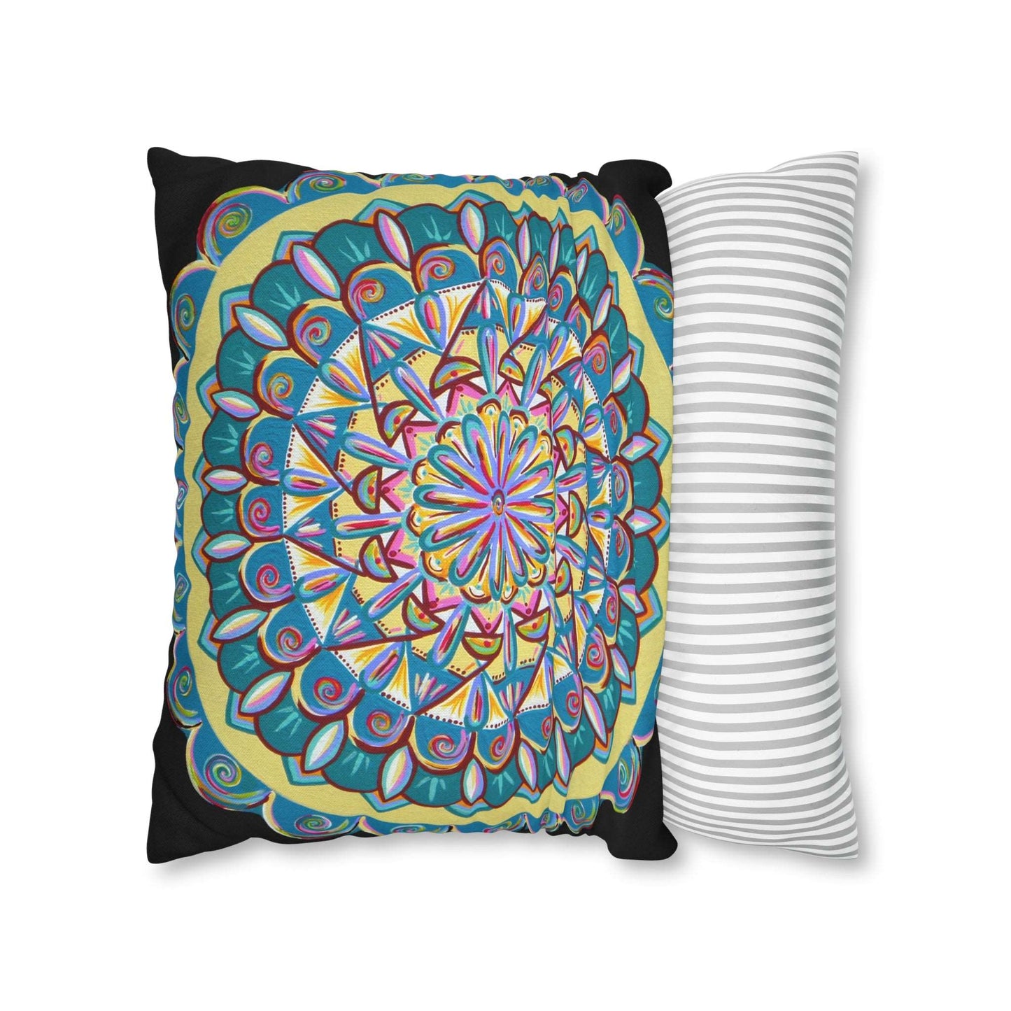 "Almandalayana" Dreamcatcher Pillow Cover - Blue Flame Array Home Decor