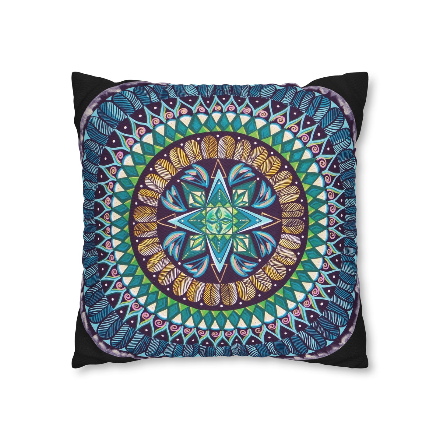 "AquilazurA Kryst'dala" Dreamcatcher Pillow Cover - Blue Flame Array Home Decor