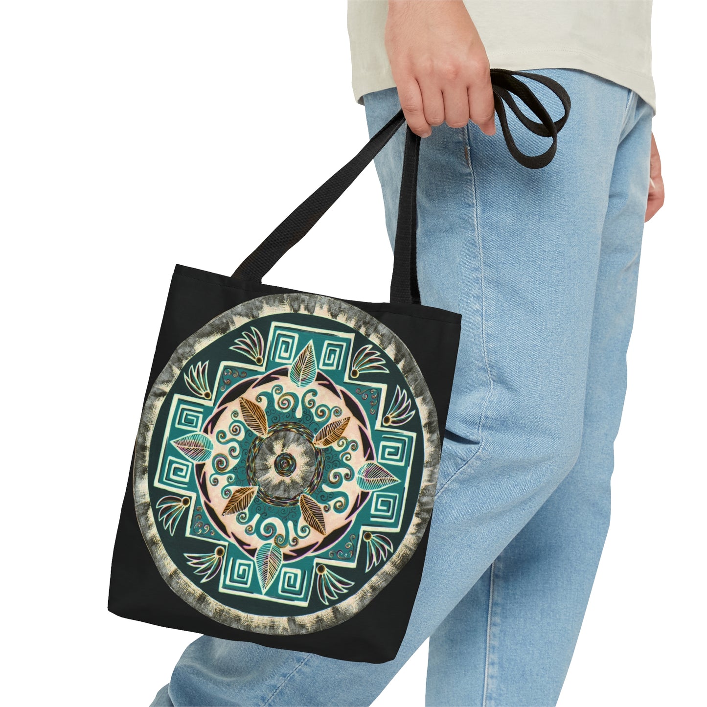 "Hojachakanazura" Tote Bag (All-Over-Print) - Blue Flame Array Small Bags