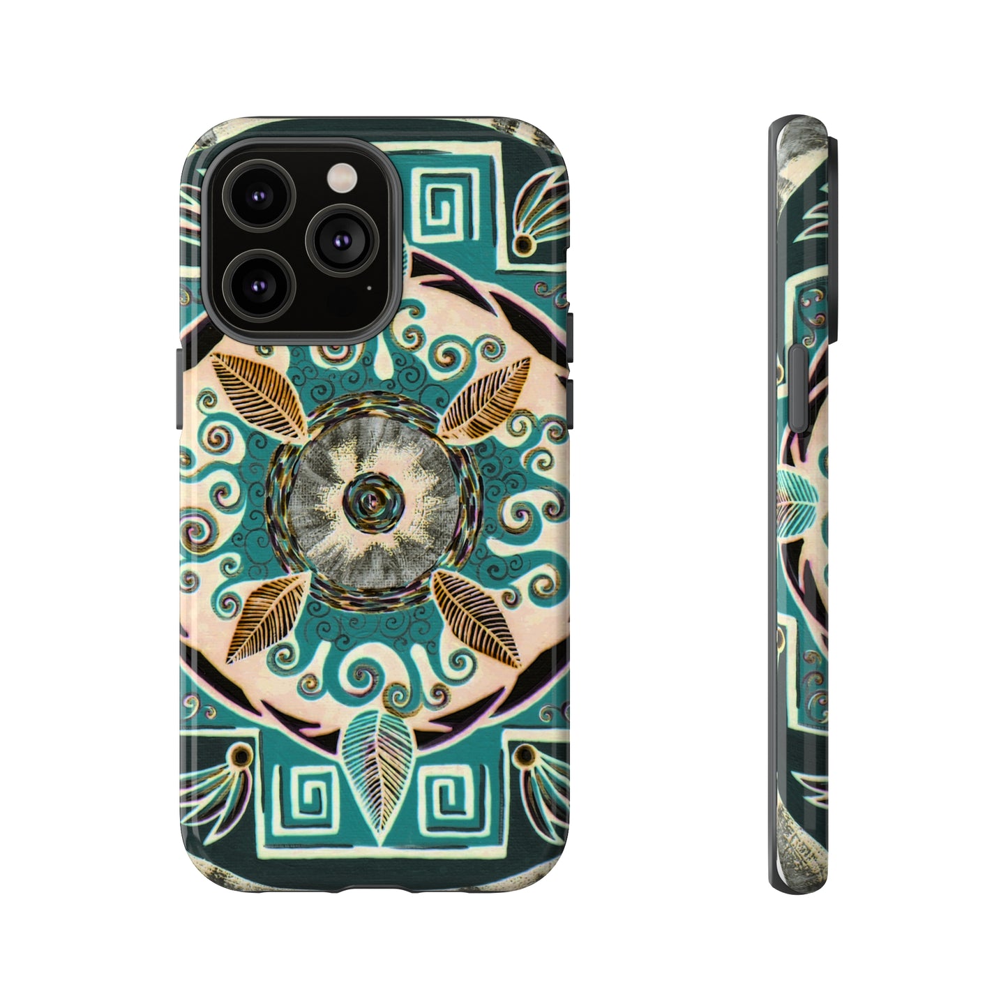 "Hojachakanazura" Art Phone Armor - Blue Flame Array iPhone 14 Pro Max / Glossy Phone Case