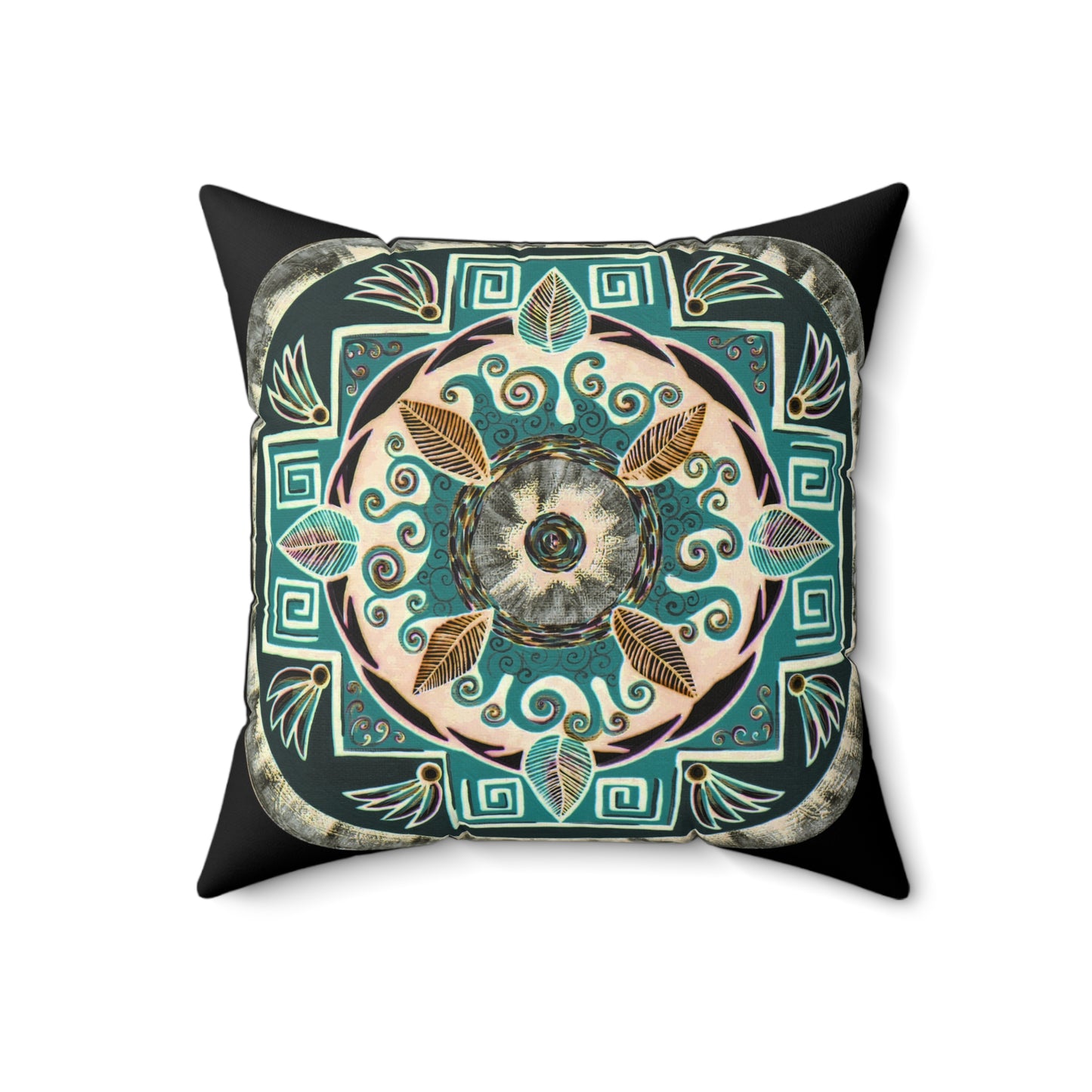 "Hojachakanazura" Dreamcatcher Pillow - Blue Flame Array 18" × 18" Home Decor