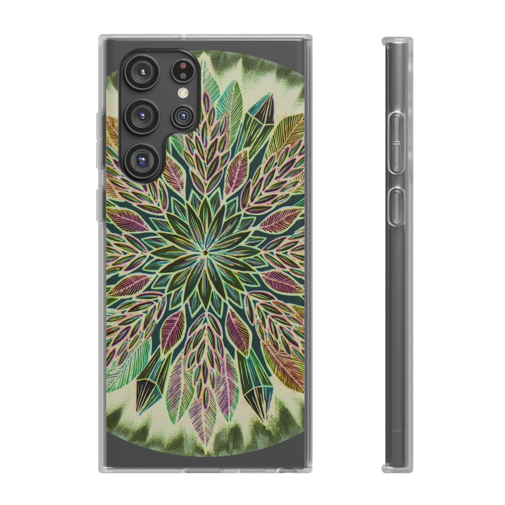 "Krystalhoja Verde" Art Phone Armor (slim-fit) - Blue Flame Array Samsung Galaxy S22 Ultra Phone Case