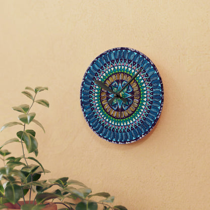 "AquilazurA Kryst'dala" Cosmic Clock - Blue Flame Array Home Decor