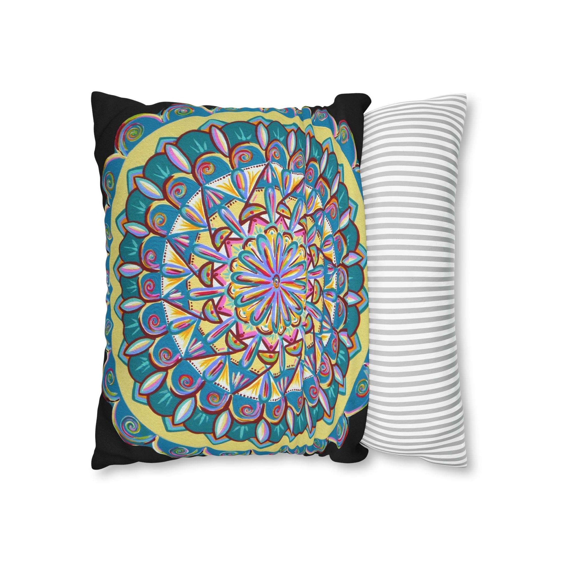 "Almandalayana" Dreamcatcher Pillow Cover - Blue Flame Array Home Decor