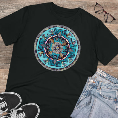 "Hojachakana" Lords & Ladies Organic TriniTee - Blue Flame Array Black / 2XS T-Shirt