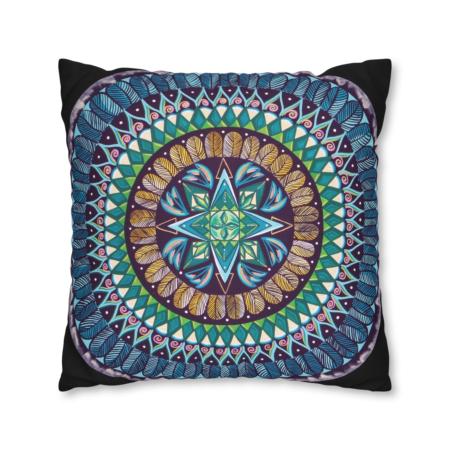 "AquilazurA Kryst'dala" Dreamcatcher Pillow Cover - Blue Flame Array Home Decor