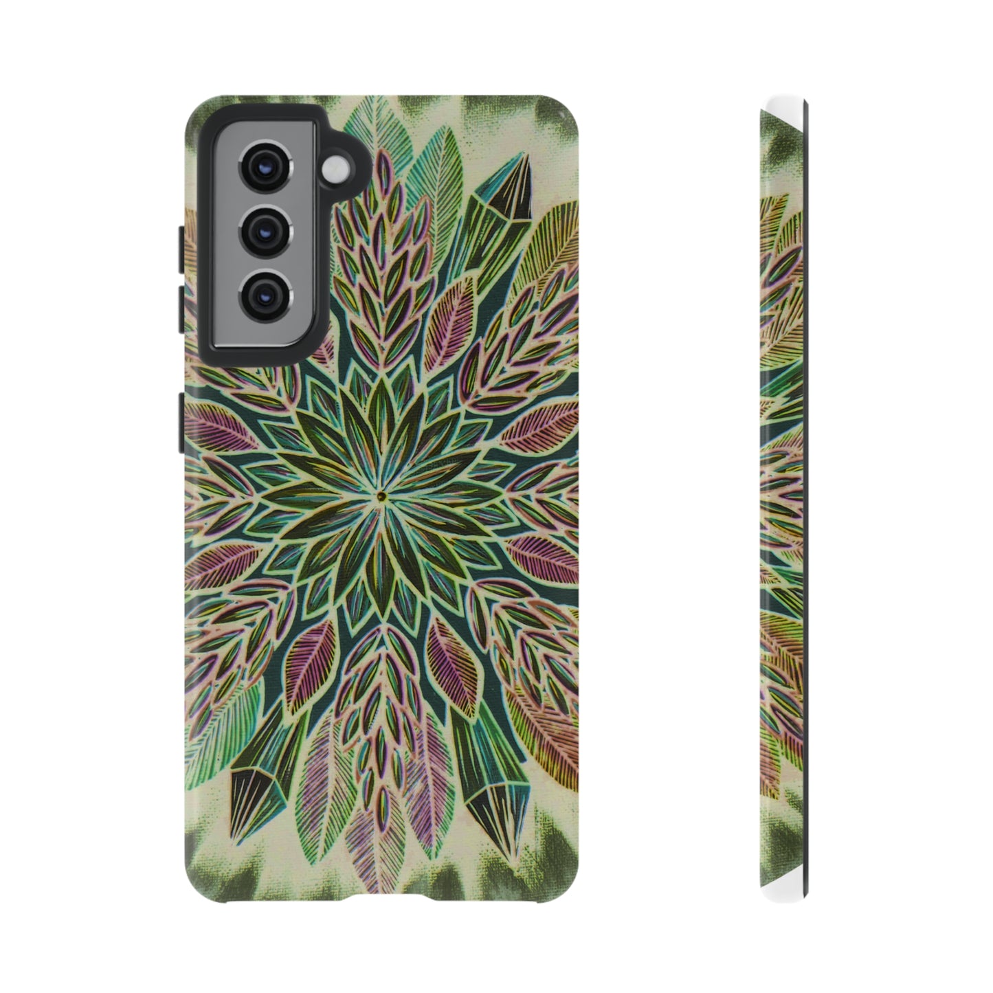 "Krystalhoja Verde" Art Phone Armor - Blue Flame Array Samsung Galaxy S21 / Glossy Phone Case