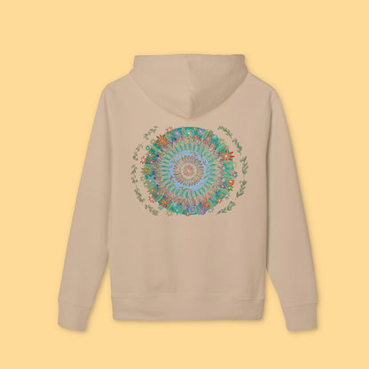 "Mandalavida" Organic Cruiser Hoodie (Font&Back Print)