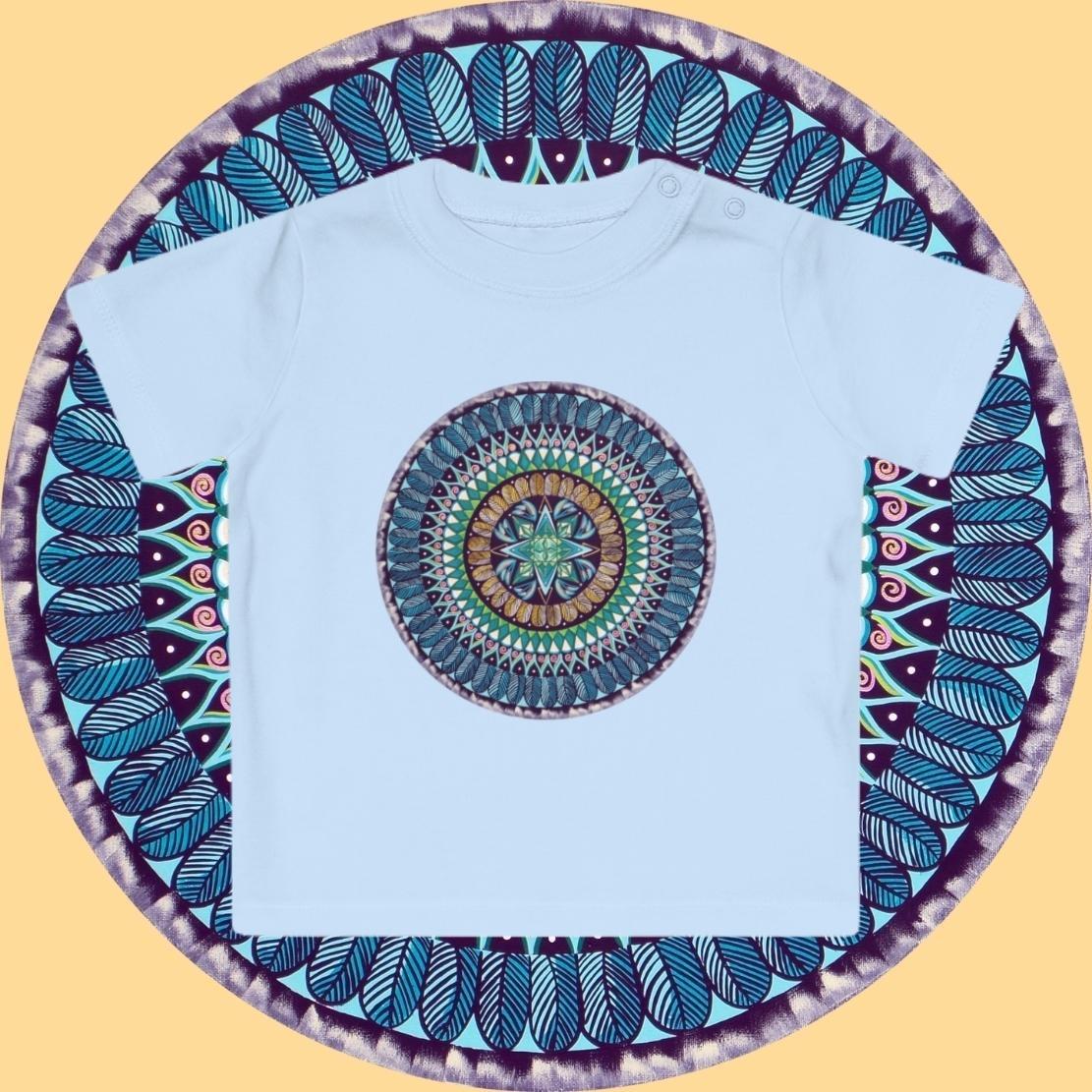 "AquilazurA Kryst'dala" Organic Baby Tee - Blue Flame Array Kids clothes