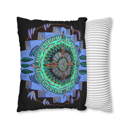 "Plumachakana" Dreamcatcher Pillow Cover - Blue Flame Array Home Decor