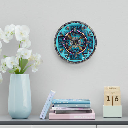 "Hojachakana" Cosmic Clock - Blue Flame Array Home Decor