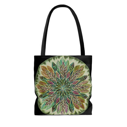 "Krystalhoja Verde" Tote Bag (All-Over-Print) - Blue Flame Array Bags