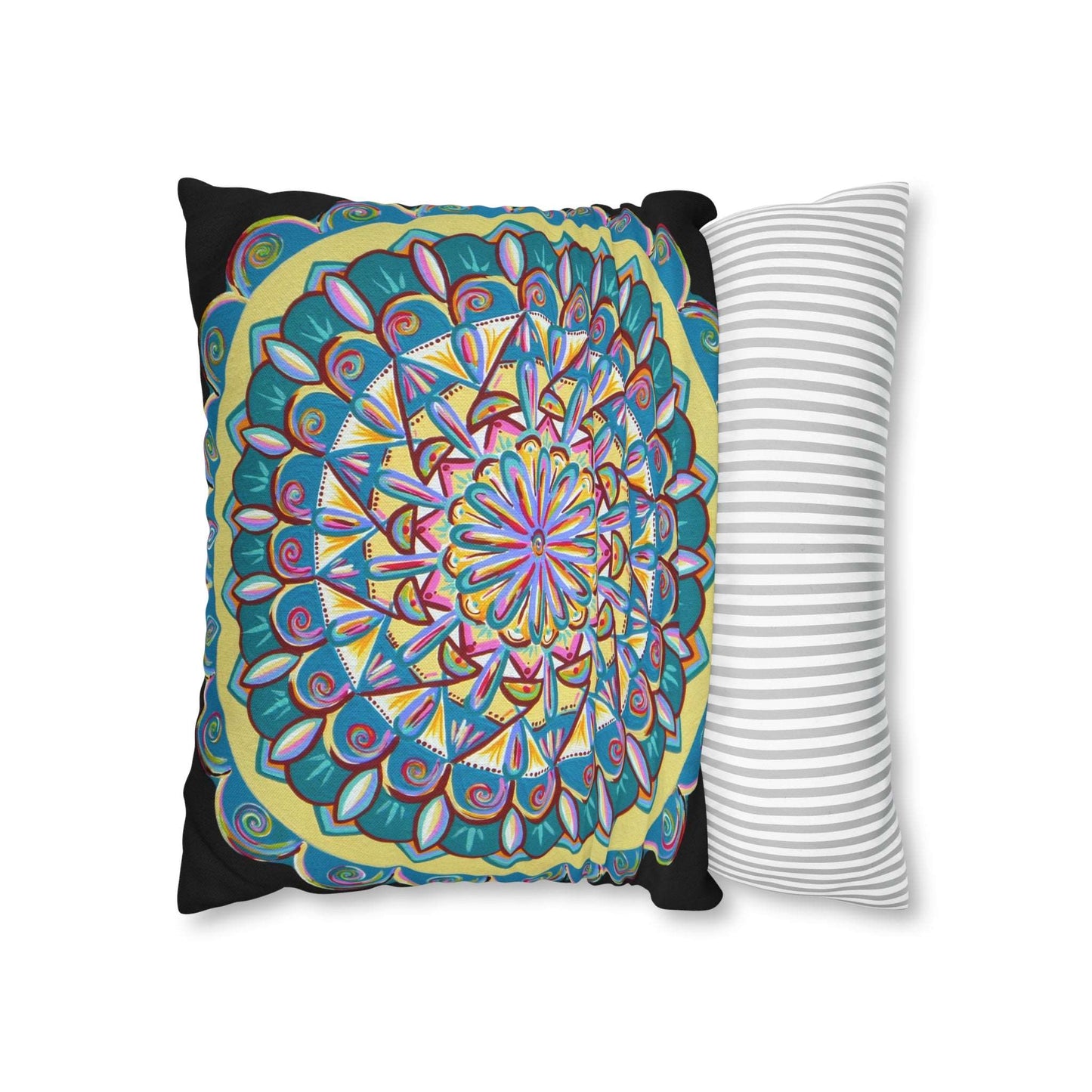 "Almandalayana" Dreamcatcher Pillow Cover - Blue Flame Array Home Decor