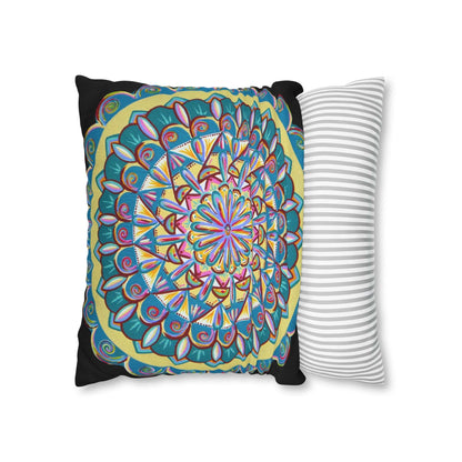 "Almandalayana" Dreamcatcher Pillow Cover - Blue Flame Array Home Decor