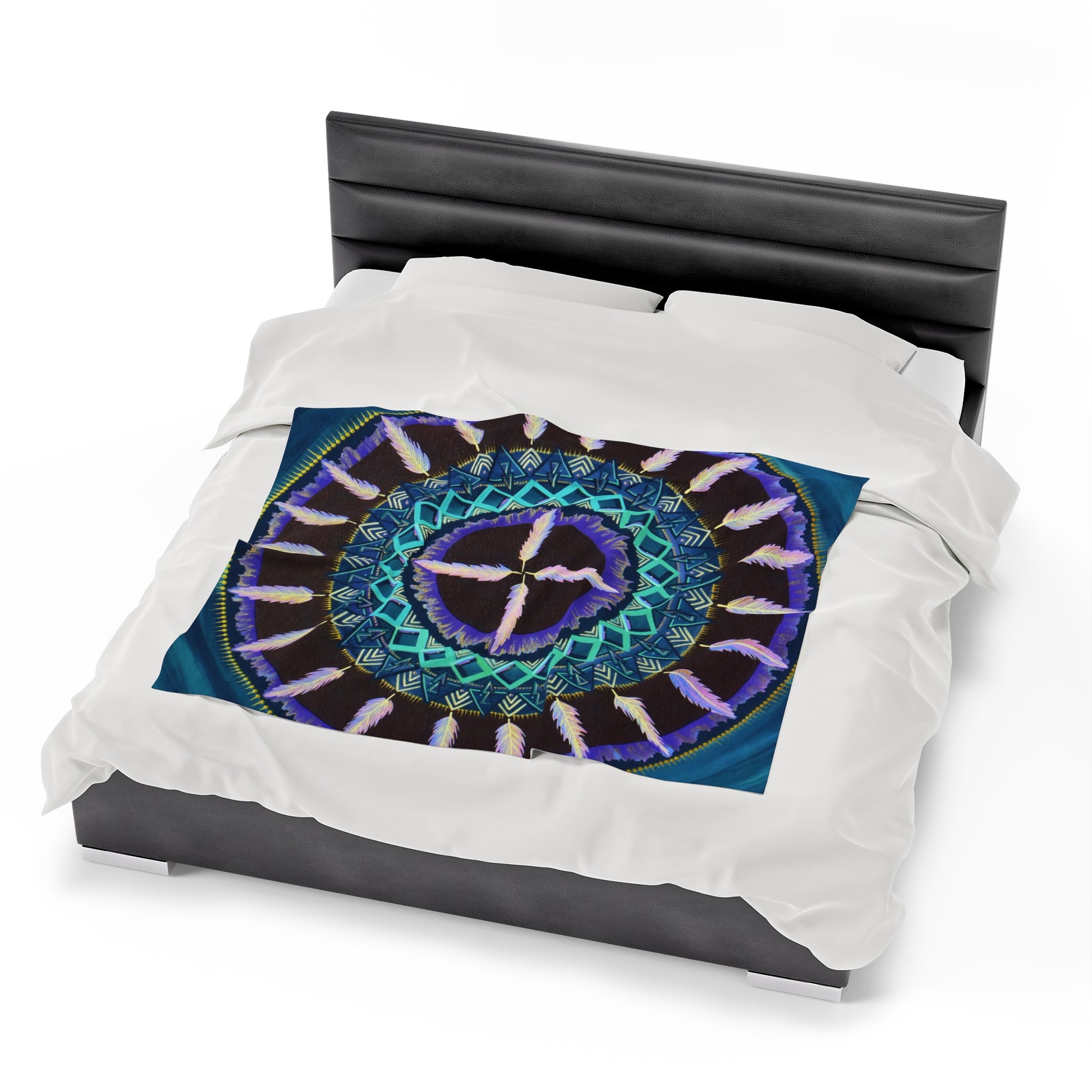 "Cuatro Vientos" Dreamcatcher Blanket - Blue Flame Array All Over Prints