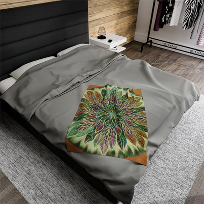 "Krystalhoja Verde" Dreamcatcher Blanket - Blue Flame Array 30" × 40" All Over Prints