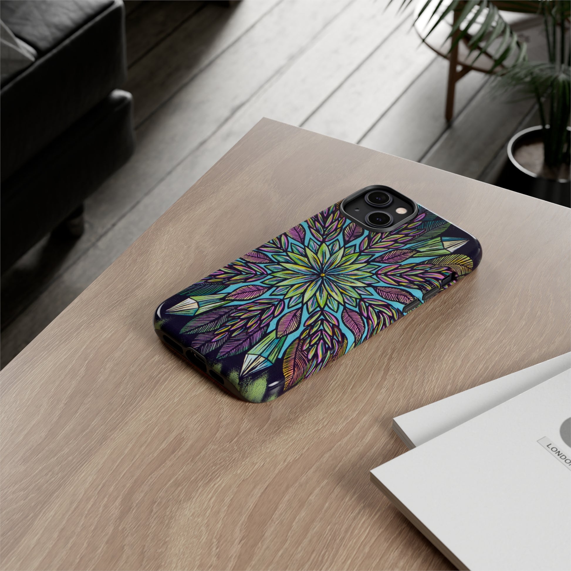 "Krystalhoja" Art Phone Armor - Blue Flame Array Phone Case