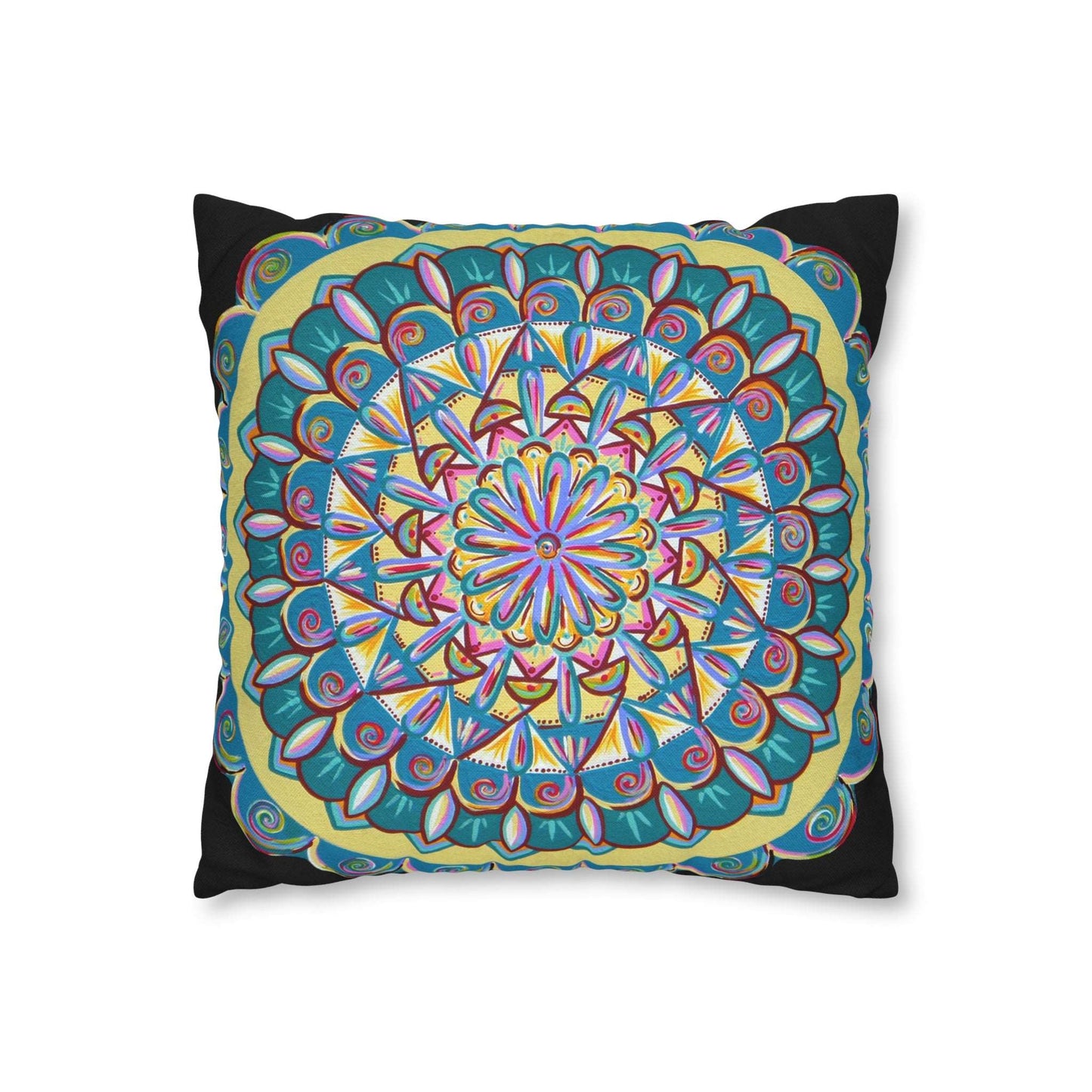 "Almandalayana" Dreamcatcher Pillow Cover - Blue Flame Array Home Decor