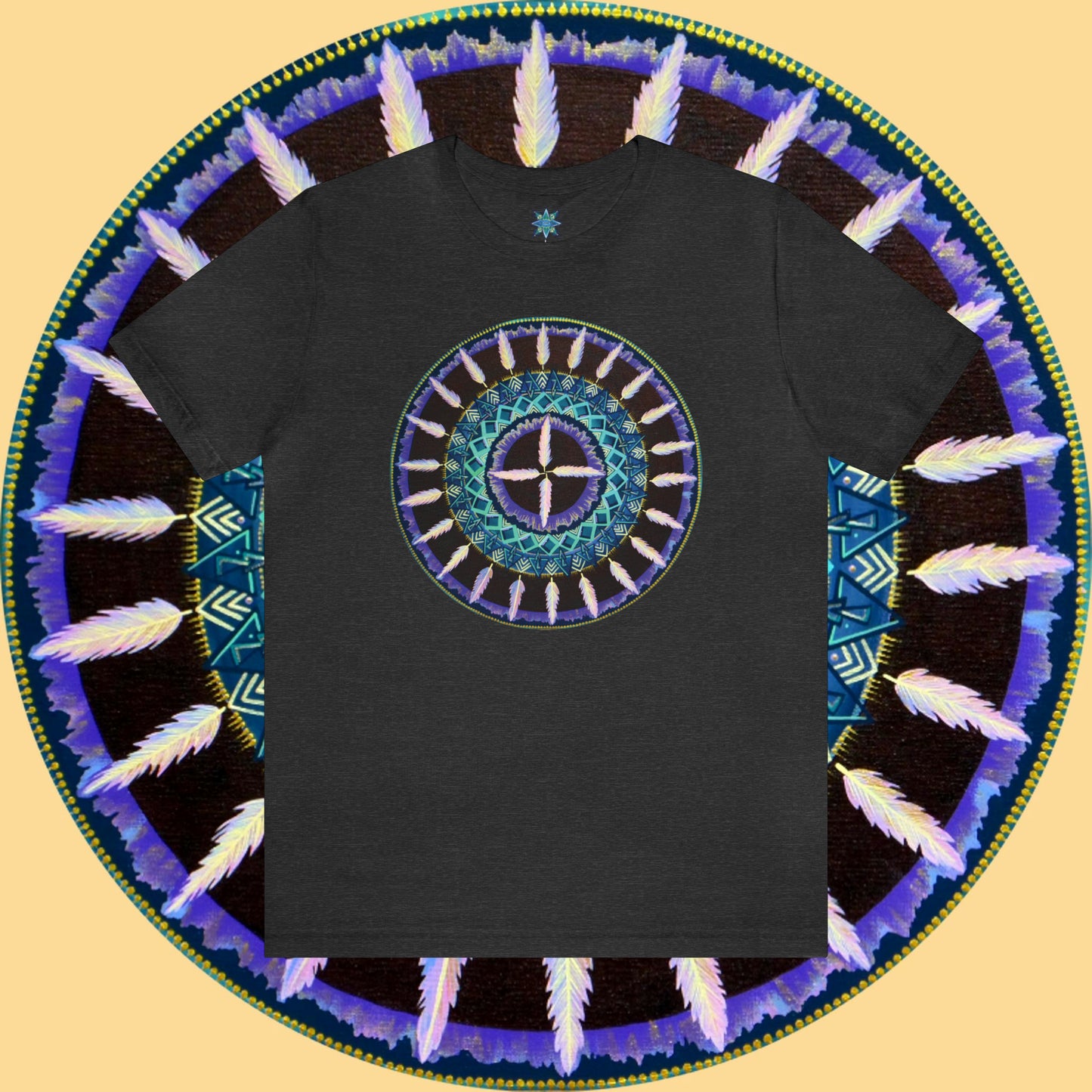 "Cuatro Vientos" Lords & Ladies Tee - Blue Flame Array Dark Grey Heather / S T-Shirt