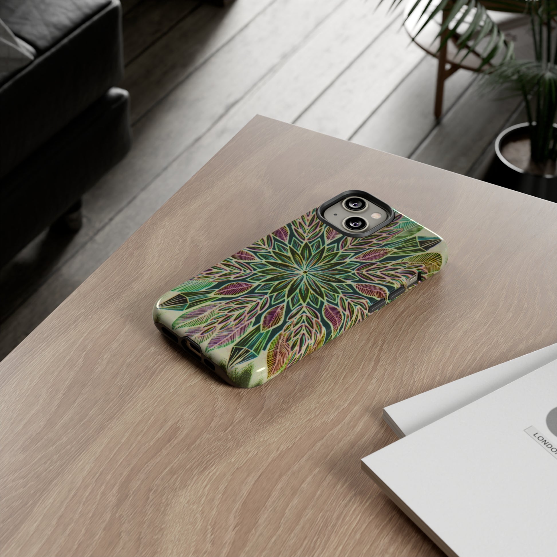 "Krystalhoja Verde" Art Phone Armor - Blue Flame Array Phone Case