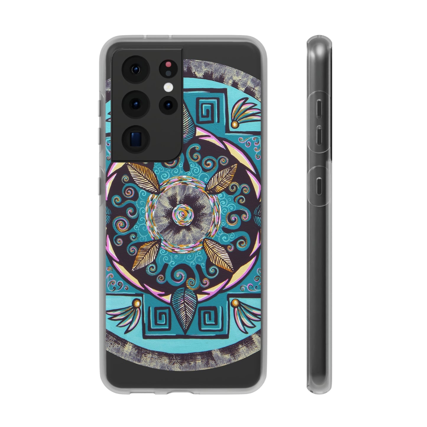 "Hojachakana" Art Phone Armor (slim-fit) - Blue Flame Array Samsung Galaxy S21 Ultra with gift packaging Phone Case