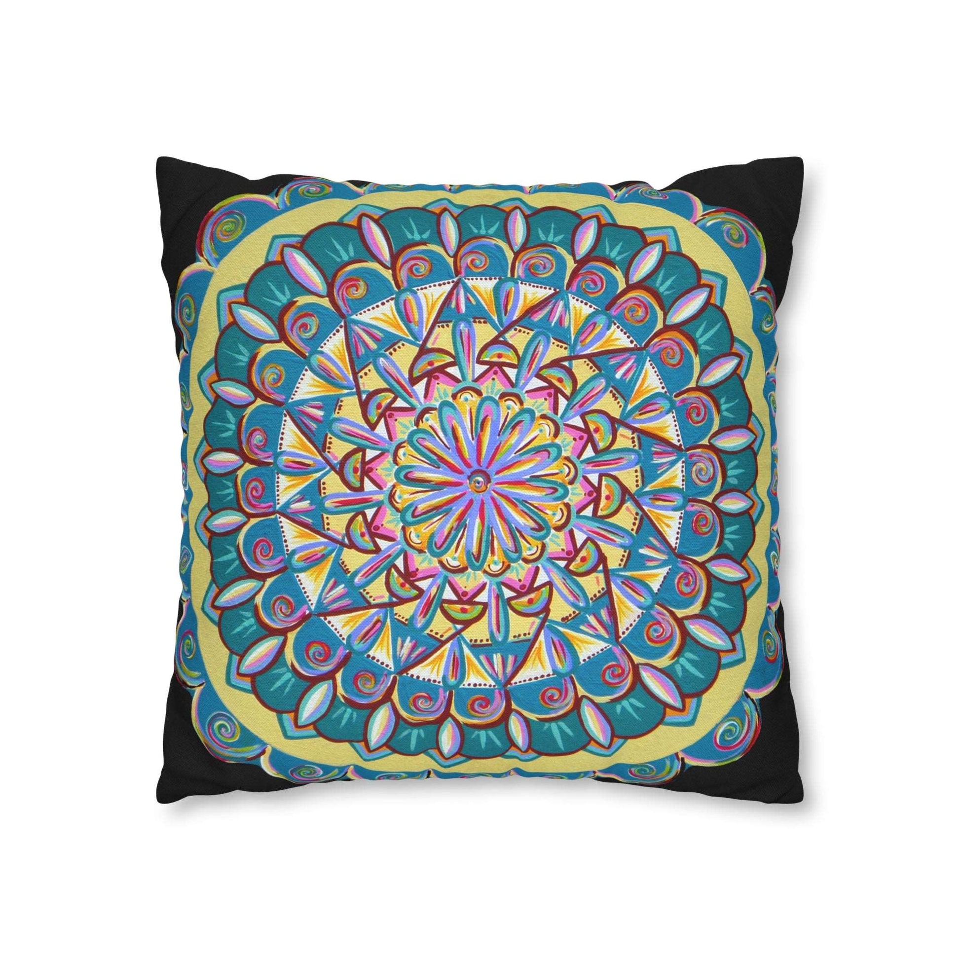 "Almandalayana" Dreamcatcher Pillow Cover - Blue Flame Array Home Decor