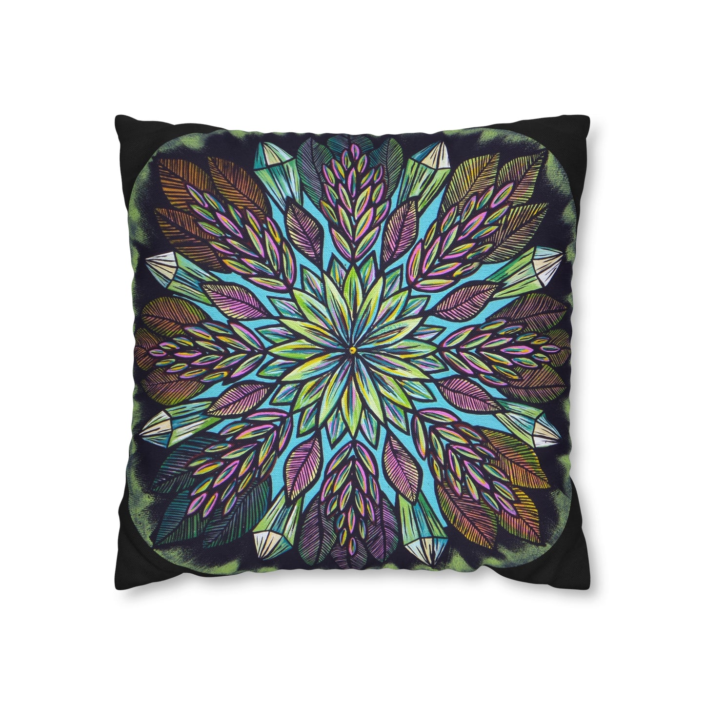 "Krystalhoja" Dreamcatcher Pillow Cover - Blue Flame Array Home Decor