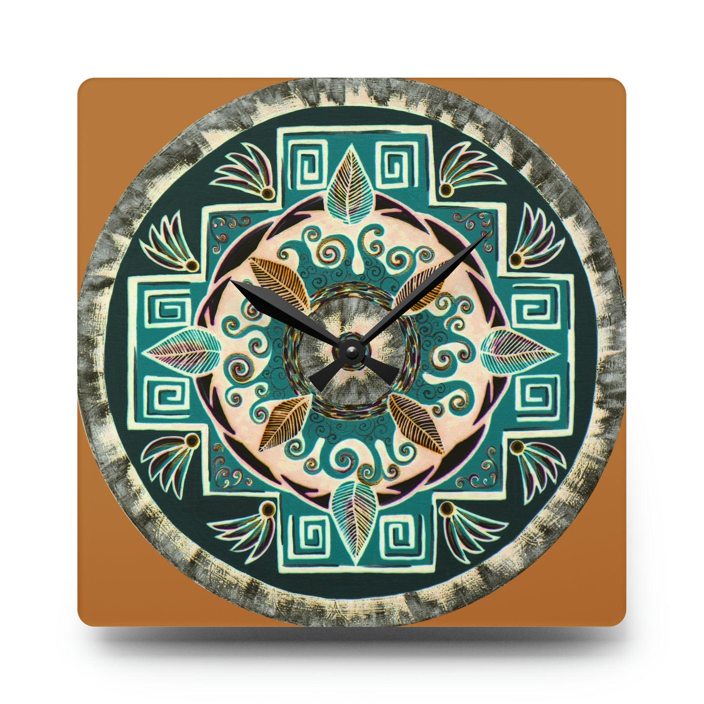 "Hojachakanazura" Cosmic Clock - Blue Flame Array 10.75'' × 10.75'' (Square) Home Decor