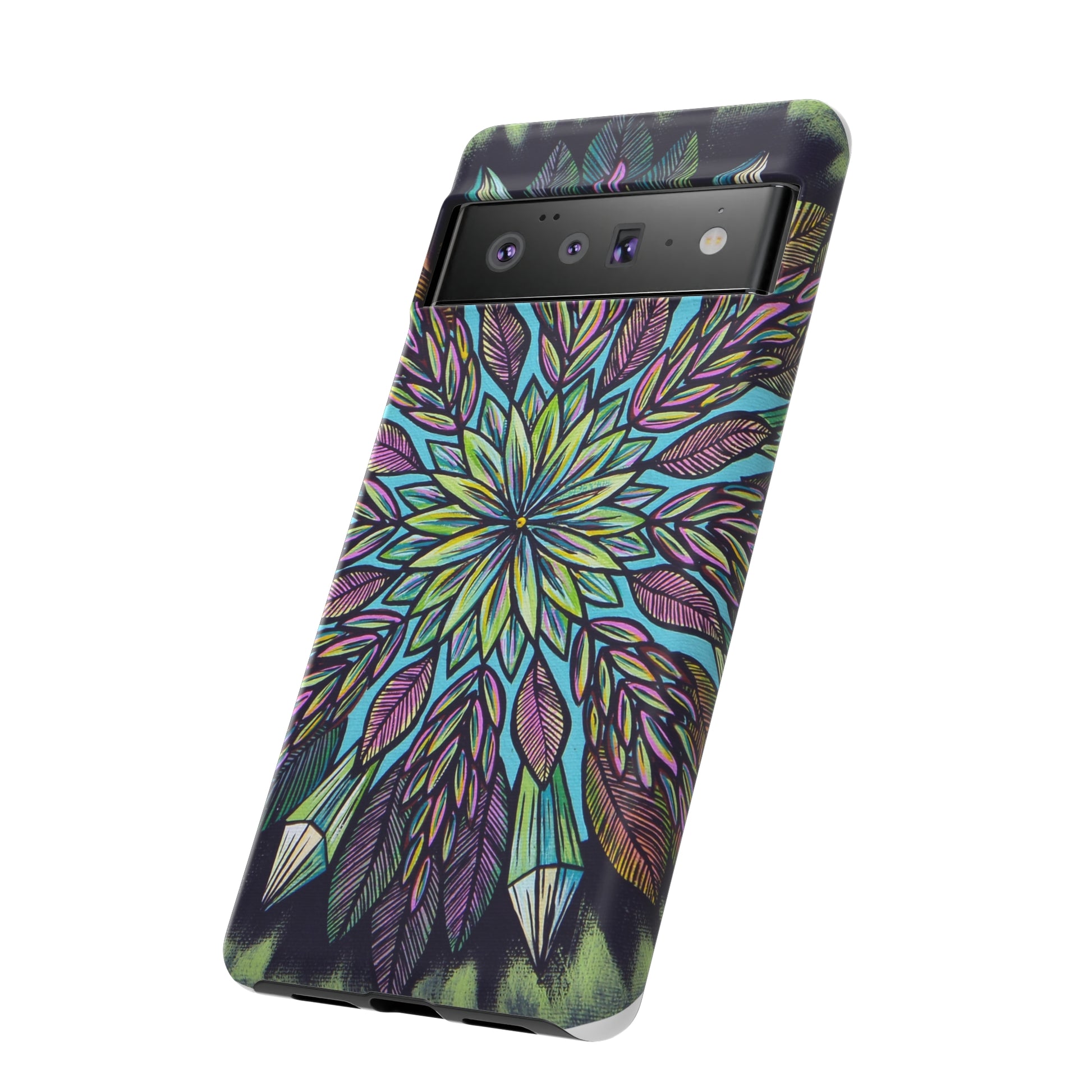 "Krystalhoja" Art Phone Armor - Blue Flame Array Phone Case