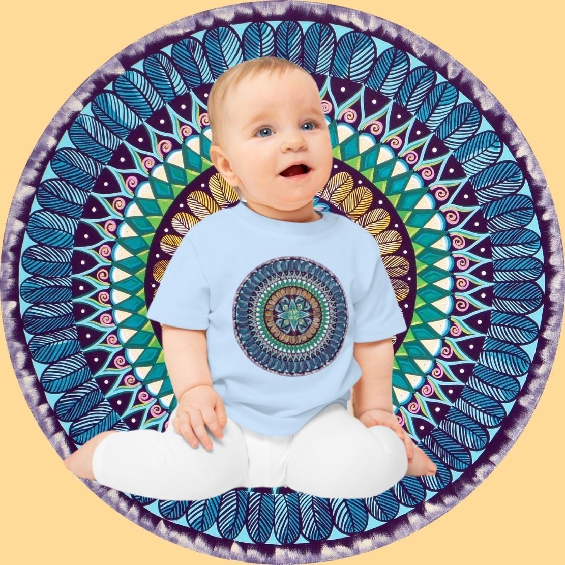 "AquilazurA Kryst'dala" Organic Baby Tee - Blue Flame Array Kids clothes