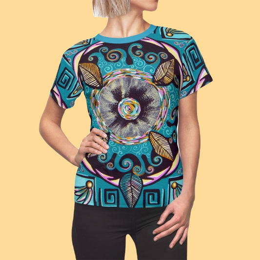 "Hojachakana" Ladies T-Shirt - Blue Flame Array All Over Prints