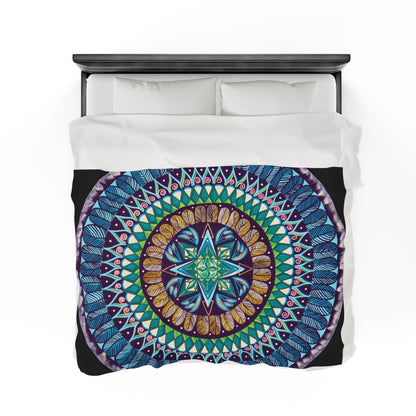 "AquilazurA Kryst'dala" Dreamcatcher Blanket - Blue Flame Array All Over Prints