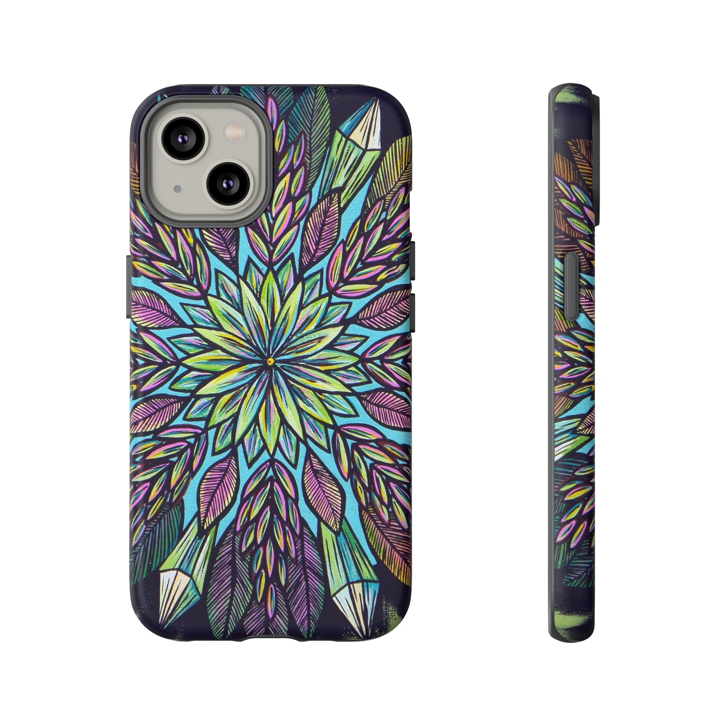 "Krystalhoja" Art Phone Armor - Blue Flame Array iPhone 14 / Matte Phone Case