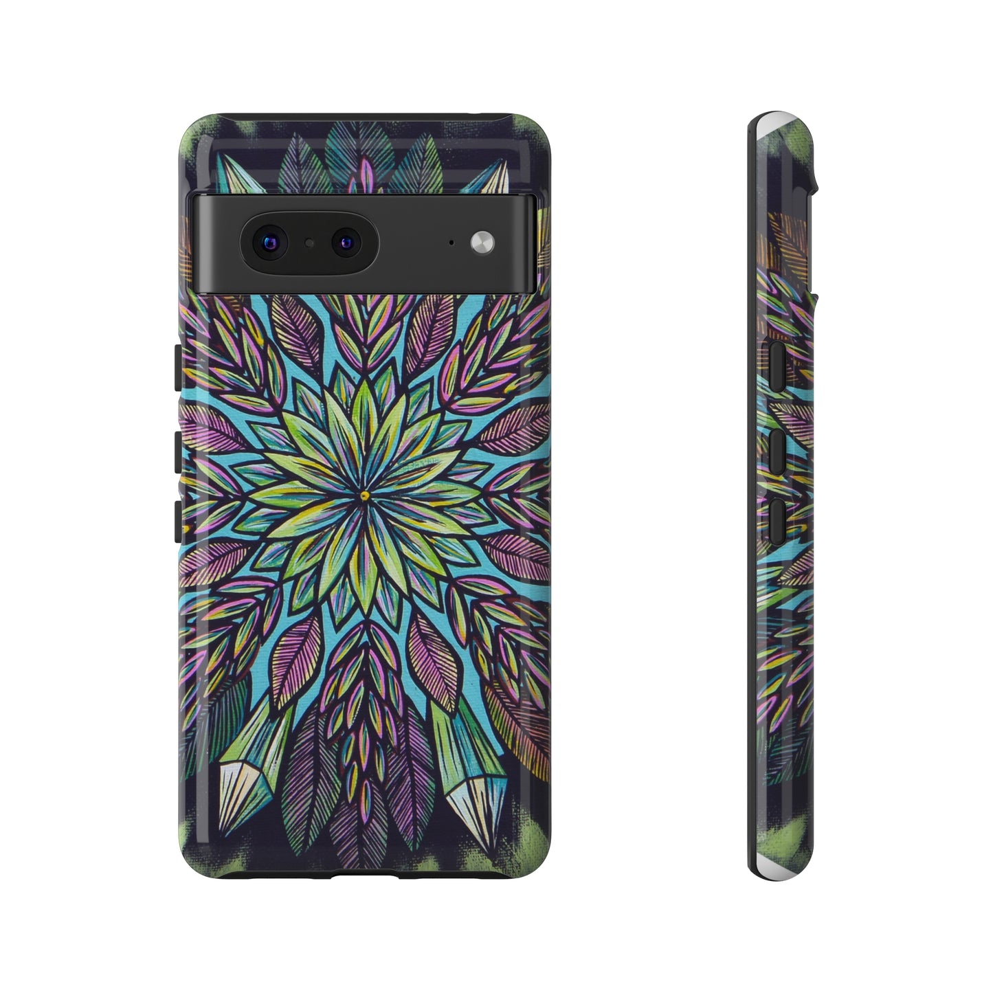 "Krystalhoja" Art Phone Armor - Blue Flame Array Google Pixel 7 / Glossy Phone Case