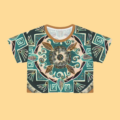 "Hojachakanazura" Crop Tee - Blue Flame Array All Over Prints